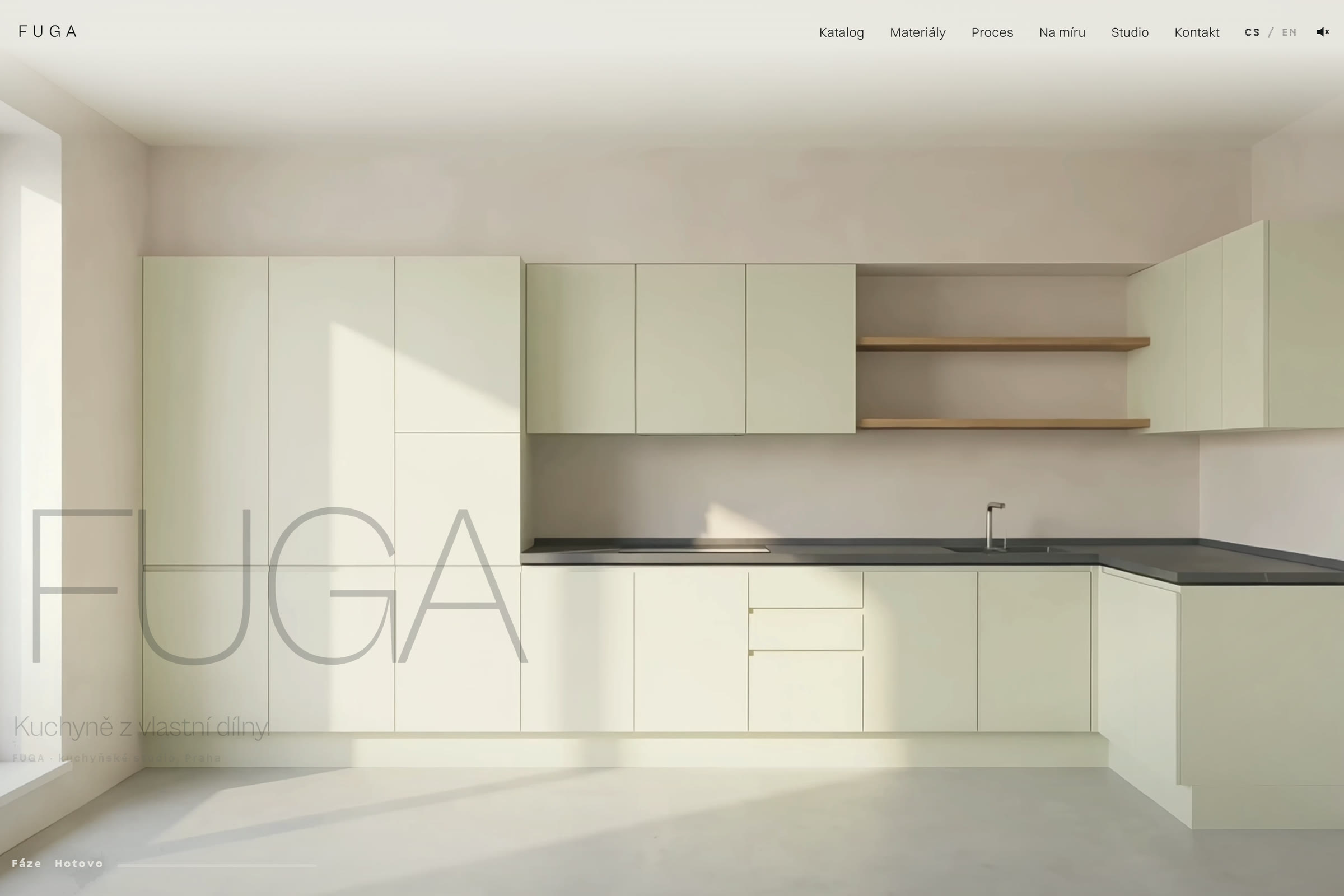 The finale of the film: the finished FUGA kitchen in blown-out light